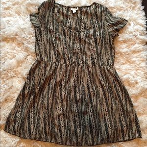 Neutral tribal print dress